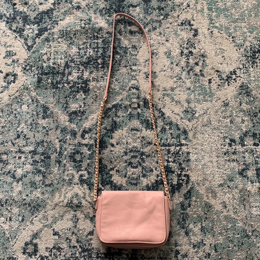 Gently Used Forever 21 Pink Crossbody purse with Gold hardware